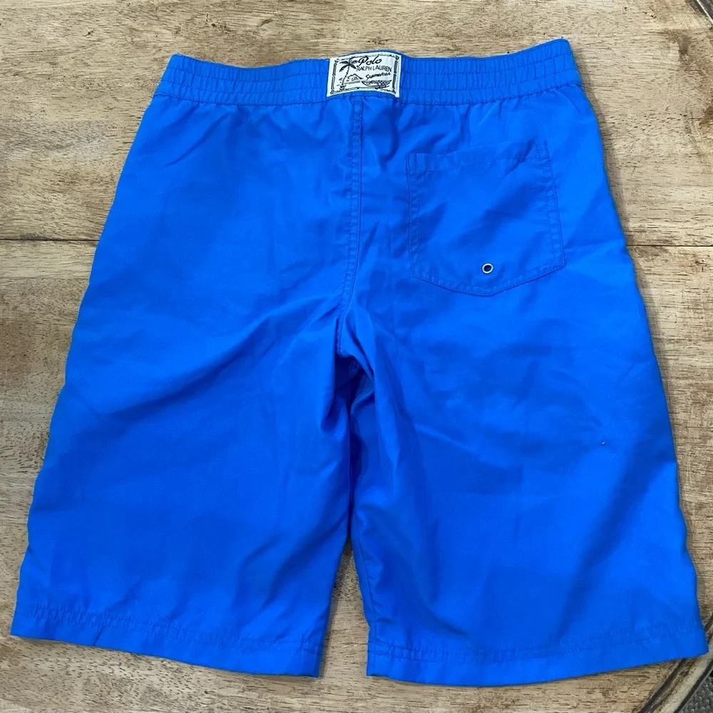 Polo Ralph Lauren Big Boys’‎ Sz L (14/16) Blue/Orange Big Pony Swim Trunks